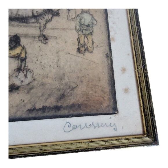 Armand Coussens Tinted Etching Print Signed Numbered Louvre French Covered Wagon - Picture 3 of 9